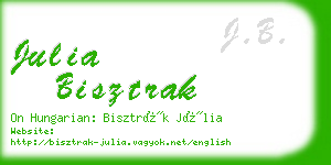 julia bisztrak business card